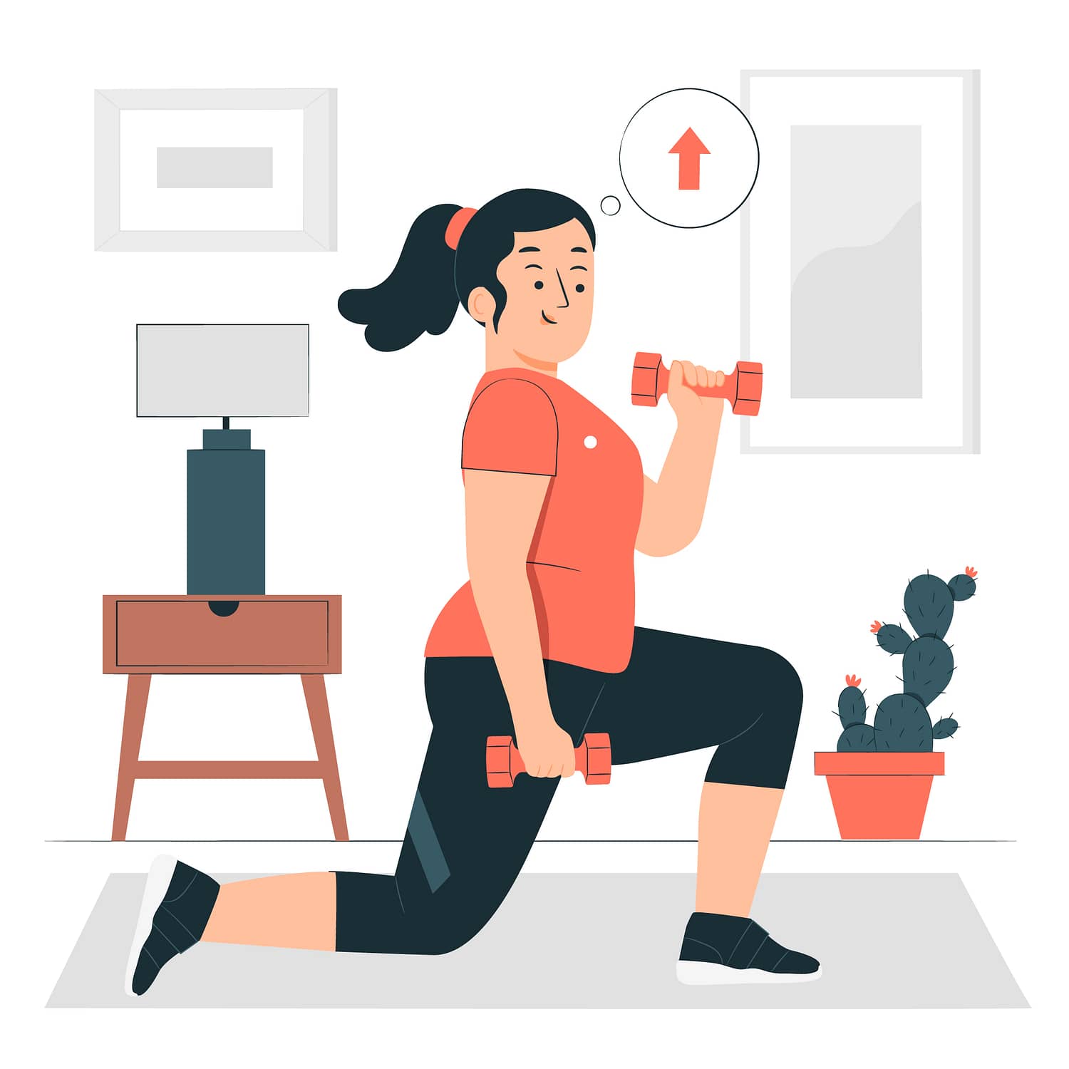 Free vector dumbbell exercise concept illustration