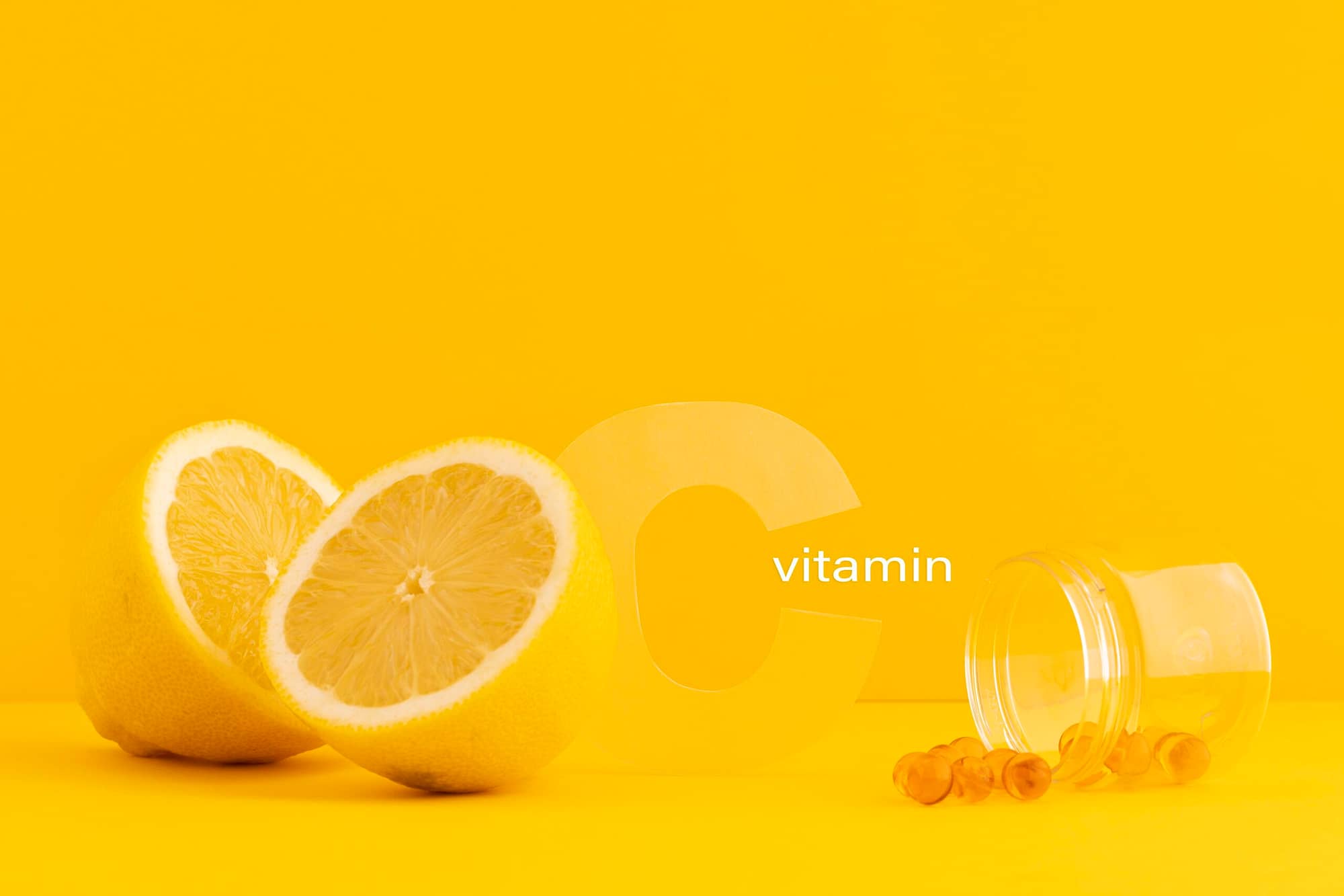 Close up on food complements with orange